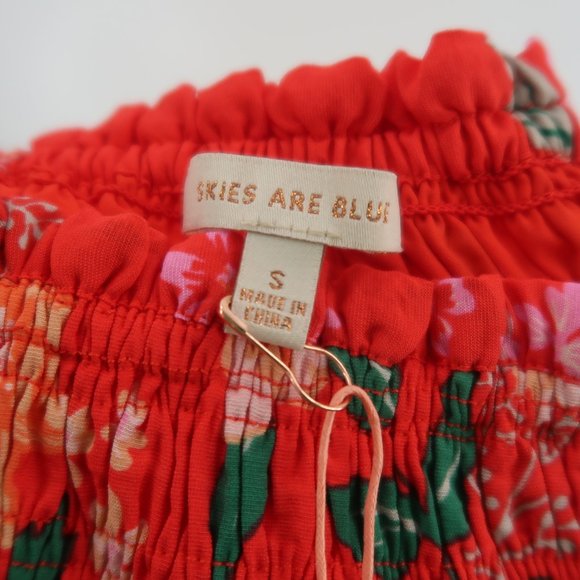 Skies are Blue Women's Fleur Print Off Shoulder Midi Dress Size Small NWT - Picture 8 of 16